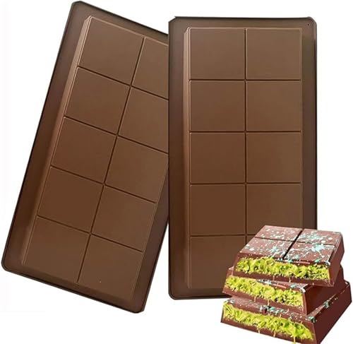 Ailovone Schokoladenform Silikon Tief Schokoladentafel Form Antihaftbeschichtung Schokoladenform Schokolade Wiederverwendbare Silikonform Schokolade zum Backen Zu Hause (2pcs) von Ailovone