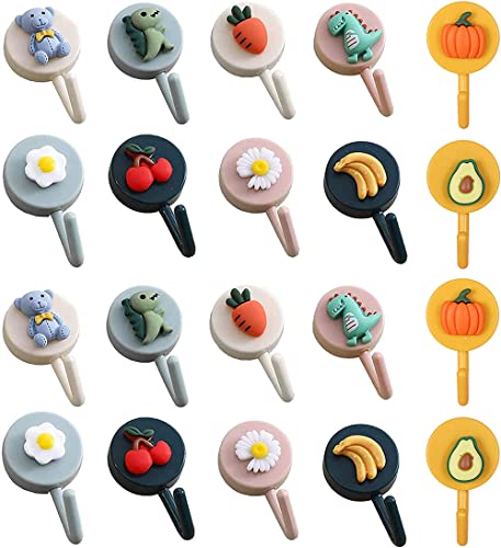 Ailovone Selbstklebender Haken Wandhaken Niedliche Cartoon Kinder Klebehaken Bunte Haken Badezimmer Haken Tastenhaken Dekorative Haken für Kleiderbügel, Handtuchgewokenhaken, Schal, Huthalter (20pcs) Ailovone Selbstklebender Haken Wandhaken Niedliche Cartoon Kinder Klebehaken Bunte Haken Badezimmer Haken Tastenhaken Dekorative Haken für Kleiderbügel, Handtuchgewokenhaken, Schal, Huthalter (20pcs) von Ailovone