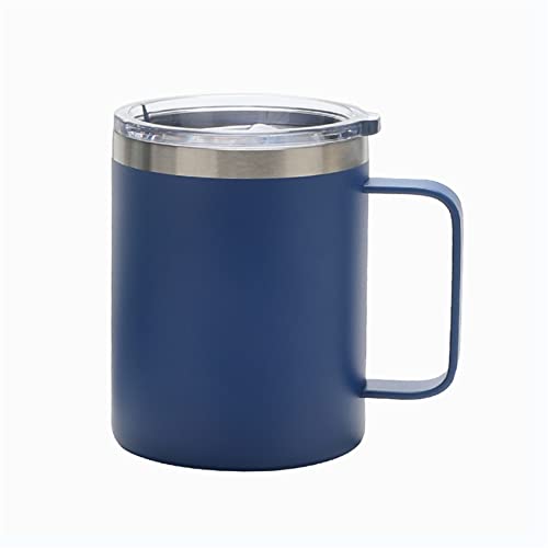 Ailovone Thermo Kaffeebecher mit Griff 12oz/360ml Thermotasse mit Deckel Campingtasse Isolierbecher Reisebecher Tragbarer Becher für Wasserflaschen Trinkbecher mit Deckel Doppelwandiger (Blau) von Ailovone