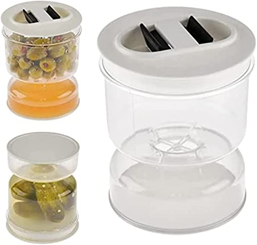 Ailovone pickle jar Pickle and Olive Hourglass Jar Dry and Wet Dispenser flip jar pickle container Pickle and Olives Jar Container with Strainer zum Einlegen, Versiegeln und Aufbewahren von Ailovone