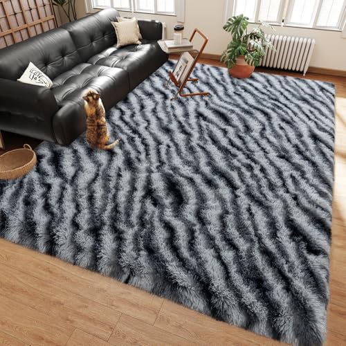 Ailyei Ultraweiche Teppiche für Wohnzimmer, 15,2 x 22,9 cm, Zebra-Schwarz-Weiß, großer Zottelteppich für Schlafzimmer, Kinderzimmer, moderner flauschiger Plüsch-Teppich für Mädchen, Kinderzimmer Ailyei Ultraweiche Teppiche für Wohnzimmer, 15,2 x 22,9 cm, Zebra-Schwarz-Weiß, großer Zottelteppich für Schlafzimmer, Kinderzimmer, moderner flauschiger Plüsch-Teppich für Mädchen, Kinderzimmer von Ailyei