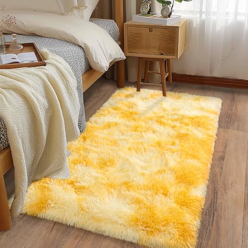 Ailyei Weicher Läufer für Schlafzimmer, Flur, 2 x 4, batikfarben, flauschig, zottelig, Überwurf, Teppich, rutschfest, für Nachttisch, Schlafsaal, langer, zotteliger pelziger Teppich für Kinderzimmer Ailyei Weicher Läufer für Schlafzimmer, Flur, 2 x 4, batikfarben, flauschig, zottelig, Überwurf, Teppich, rutschfest, für Nachttisch, Schlafsaal, langer, zotteliger pelziger Teppich für Kinderzimmer von Ailyei