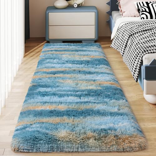 Ailyei Weicher Läufer für Schlafzimmer, Flur, 5 x 15 cm, abstraktes Blau, flauschiger Zottelteppich, rutschfest, für Nachttisch, Schlafsaal, langer, zotteliger pelziger Teppich für Kinderzimmer Ailyei Weicher Läufer für Schlafzimmer, Flur, 5 x 15 cm, abstraktes Blau, flauschiger Zottelteppich, rutschfest, für Nachttisch, Schlafsaal, langer, zotteliger pelziger Teppich für Kinderzimmer von Ailyei