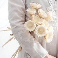 2/5 Stiele Weiße Protea Rosette, Getrocknete Repens Zweige, Weiße Blumen Gesteck, Blumen Für Vase, Hochzeit Dekor von AimGoFloralDecor