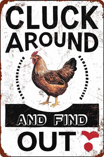 AimQurt Cluck Around And Find Out Chicken Schild Lustige Hühner Dekor Vintage Metall-Blechschilder Plakette Wanddekoration Bar Pub Man Cave Club 14 x 20 cm, Stil 2 AimQurt Cluck Around And Find Out Chicken Schild Lustige Hühner Dekor Vintage Metall-Blechschilder Plakette Wanddekoration Bar Pub Man Cave Club 14 x 20 cm, Stil 2 von AimQurt