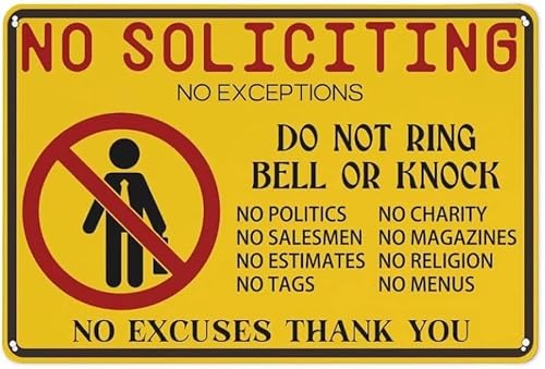 Blechschild im Vintage-Stil "No Excuses,No Exceptions Do Not Ring Bell No Knock", für Haustür, Büro, Geschäft, Hof, Dekoration, 14 x 20 cm Blechschild im Vintage-Stil "No Excuses,No Exceptions Do Not Ring Bell No Knock", für Haustür, Büro, Geschäft, Hof, Dekoration, 14 x 20 cm von AimQurt
