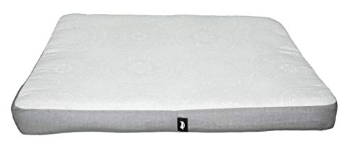 Aime Matratze/Bett, rechteckig, für mittelgroße und große Hunde, Komfort-Schlafbett, modernes Design, wattiert, Mandala, Grau, Größe L, Durchmesser 80 x 60 x 8 cm von Aimé