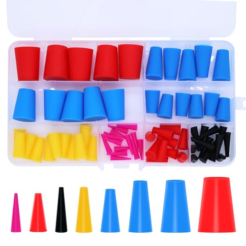AIMEKE Gummistopfen Konisch Stopfen, 60 Stück Silikon Gummi Sortiment Set, Vollgummi Stopfen, Silikonstopfen Kegellochstopfen zum Abkleben von Löchern Während der Pulverbeschichtung, Malerei AIMEKE Gummistopfen Konisch Stopfen, 60 Stück Silikon Gummi Sortiment Set, Vollgummi Stopfen, Silikonstopfen Kegellochstopfen zum Abkleben von Löchern Während der Pulverbeschichtung, Malerei von Aimeke