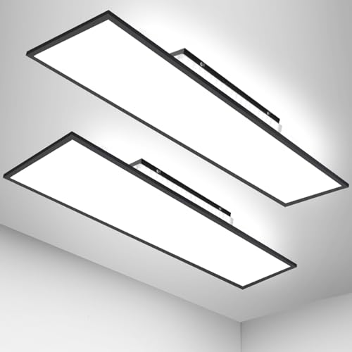 Dimmbare LED Panel 120x30cm Deckenleuchte mit Backlight, 55W Deckenlampe Warm/Natur/Kaltweiß 2700-6500K Tageslichtlampe mit Fernbedienung und Speicherfunktion für Büro Werkstatt Garage Zimmer 2PCS Dimmbare LED Panel 120x30cm Deckenleuchte mit Backlight, 55W Deckenlampe Warm/Natur/Kaltweiß 2700-6500K Tageslichtlampe mit Fernbedienung und Speicherfunktion für Büro Werkstatt Garage Zimmer 2PCS von Aimosen