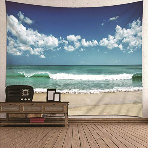 Aimsie Wandteppich, Meer Strand Tapisserie Wald Polyester Tapisserie Wandbehang Tapestry Hanger Blau 350X256Cm von Aimsie