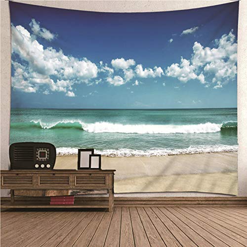 Aimsie Wandteppich, Meer Strand Wandtuch Deko Polyester Wanddeko Party Wandtuch Für Die Wand Blau 260X240Cm von Aimsie