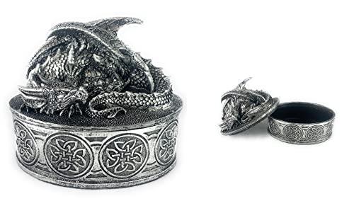 Ain't it Nice Drachenstatue Schmuckkästchen, Silber, 11,4 x 8,3 x 10,2 cm von Ain't it Nice