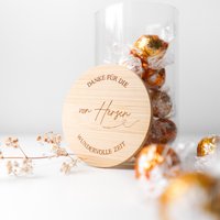 Vorratsglas Danke Für Die Wundervolle Zeit | Personalisert Vorratsdose Holzdeckel Mit Wunschgravur von AinWunderwerk