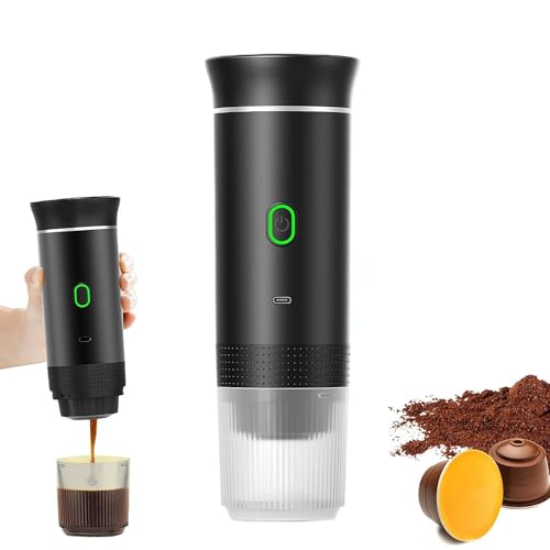 Ainiupi 3-in-1 Tragbare Kaffeemaschine Kabellose Elektrische Selbstheizende Kapseln Kapseln Espresso für Auto Home Office Camping Travel Maker von Ainiupi