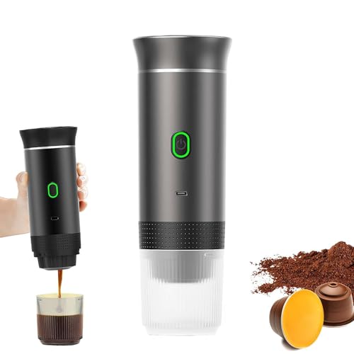 Ainiupi 3-in-1 Tragbare Kaffeemaschine Kabellose Elektrische Selbstheizende Kapseln Kapseln Espresso für Auto Home Office Camping Travel Maker von Ainiupi