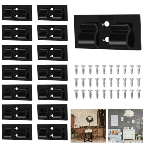 Ainiv 15 Stück Kabelhalter Selbstklebend, Kabelführung Organizer Kabelclips Selbstklebend Kabelklemmen mit 32 Schrauben, Outdoor Dekoration Clips Haken Draht Halter für Weihnachten und Lichterketten von Ainiv