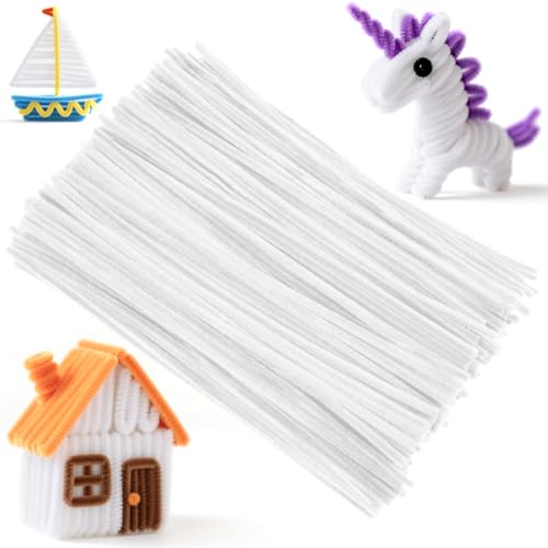 Ainiv 200 Stück Pfeifenreiniger zum Basteln, Pfeifenreiniger Chenilledraht Lang 30cm X 7mm, Pfeifenputzerdraht für Handwerk Dekorationen, Pipe Cleaner Basteln für DIY Handwerksprojekte,Weiß Ainiv 200 Stück Pfeifenreiniger zum Basteln, Pfeifenreiniger Chenilledraht Lang 30cm X 7mm, Pfeifenputzerdraht für Handwerk Dekorationen, Pipe Cleaner Basteln für DIY Handwerksprojekte,Weiß von Ainiv