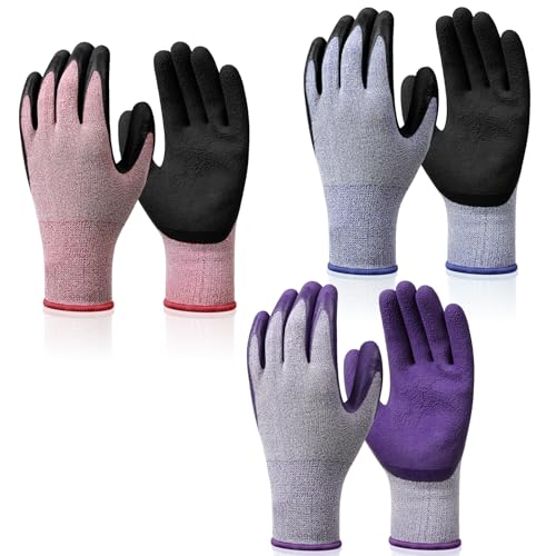Ainiv 3 Paar Latex Beschichtete Frauen Gartenhandschuhe, mit Optimaler Griffigkeit & Feinem Tastgefühl Umweltfreundliche Schutzhandschuhe für Haus- Gartenarbeit Ainiv 3 Paar Latex Beschichtete Frauen Gartenhandschuhe, mit Optimaler Griffigkeit & Feinem Tastgefühl Umweltfreundliche Schutzhandschuhe für Haus- Gartenarbeit von Ainiv