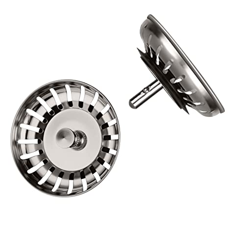 Ainiv Spülbecken Siebkörbchenr, 2 Pack Ø80mm Waschbeckenstöpsel,Anti Clogging Sieb Waschbeckenstöpsel, Drain Filter Sink Drain Plug Stopper mit Korb für Waschbecken, Küche Blanco Spülen,Siebkorbventil von Ainiv
