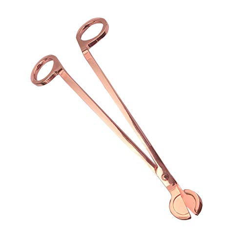 Ainkou Kerzendochtschneider Edelstahl Dochtschneider Cutter Öllampe Kerzenzubehör Trimmer Schere Cutter - 7 Zoll (Roségold) von Ainkou