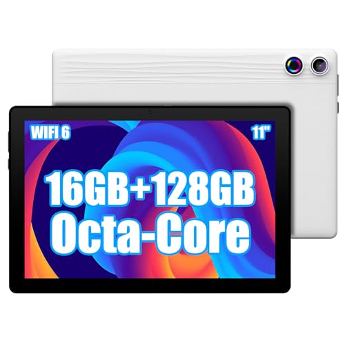 Ainmel Tablet 11 Zoll, Android 14 Tablet mit Octa Core 2,0 GHz Prozessor, 16 GB RAM 128 GB ROM 1 TB TF, 5G + 2,4 G WiFi 6, 8+5 MP Dual Kamera, 6800 mAh Akku, Bluetooth 5.0 Grau von Ainmel