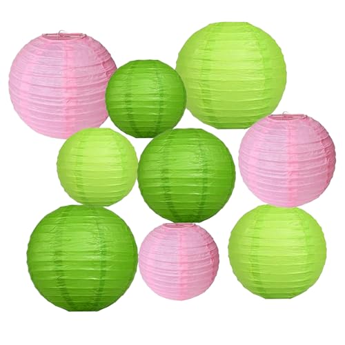 9 Stück Rosa und Grün Papier Lampions,Grün und Rosa Papier Laterne Runde Papierlaterne hochzeitsdeko,draußen,Festival deko, Brautdusche Babyparty Geburtstag Partydekor 9 Stück Rosa und Grün Papier Lampions,Grün und Rosa Papier Laterne Runde Papierlaterne hochzeitsdeko,draußen,Festival deko, Brautdusche Babyparty Geburtstag Partydekor von Ainmto