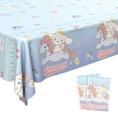 2 Stück Tischdecke Kindergeburtstag 137x183cm, Happy Birthday Tischdecke Wasserdicht Tischdeko Plastik Rechteckig Tischdecken Tischtuch für Geburtstag Party Deko Mottoparty Zubehör Kinder Mädchen von Ainvliya