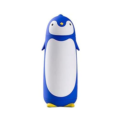 Edelstahl-Thermobecher in niedlichem Pinguin-Design 280 ml (Blau) von AioTio