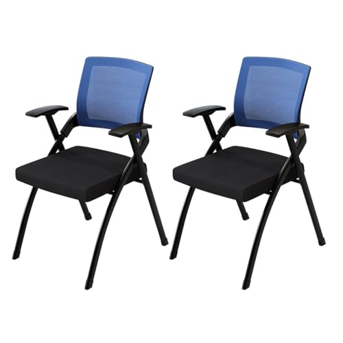 2Er-Set Stapelbare Netz-Empfangsstühle Mit Armlehnen, Faltbare Konferenzraumstühle, Ergonomische Bürostühle Mit Lordosenstütze Und Rückenlehne Für Computertische-Blue 2Er-Set Stapelbare Netz-Empfangsstühle Mit Armlehnen, Faltbare Konferenzraumstühle, Ergonomische Bürostühle Mit Lordosenstütze Und Rückenlehne Für Computertische-Blue von Aioneer