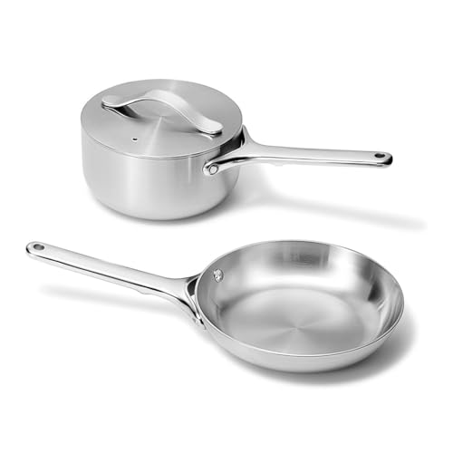 Aioneer Edelstahl-Kochgeschirr-Set, 5-Lagig, Edelstahl-Töpfe, Pfannen, Edelstahl Mini, One-Stainless Steel Mini-One von Aioneer