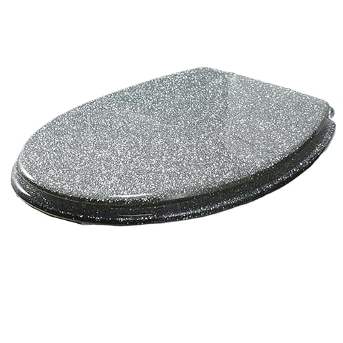 Aioneer Glitzernder Toilettensitz, Langsam Schließender Runder Toilettendeckel Mit Abdeckung, Glitzernder Universeller Toilettensitz Aus Harz Mit Leiser Schließung-Silver Star-Slow lowering Aioneer Glitzernder Toilettensitz, Langsam Schließender Runder Toilettendeckel Mit Abdeckung, Glitzernder Universeller Toilettensitz Aus Harz Mit Leiser Schließung-Silver Star-Slow lowering von Aioneer