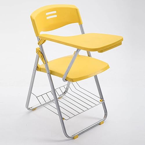 Aioneer Klappbarer Schulungsstuhl Aus Kunststoff Mit Tablet-Arm, Stapelbarer Schreibtischstuhl Für Büro, Schule, Klassenzimmer, Empfang, Netzrückenlehne Und Gepolsterter Sitz von Aioneer