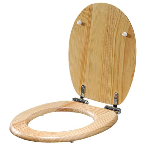 Aioneer Toilettensitz Aus Holz, Rund, Mit Absenkautomatik, Mit Scharnieren Aus Edelstahl, Schnellverschluss Für Einfache Montage, Toilettendeckel Aus Natürlichem Bambus Mit Einkl-Wood Aioneer Toilettensitz Aus Holz, Rund, Mit Absenkautomatik, Mit Scharnieren Aus Edelstahl, Schnellverschluss Für Einfache Montage, Toilettendeckel Aus Natürlichem Bambus Mit Einkl-Wood von Aioneer