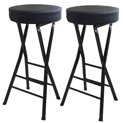 Aioneer Tragbarer Klappstuhl Für Erwachsene, Zusammenklappbarer Hocker Für Küche, Zuhause, Camping, Innen- Und Außenbereich-Black-2pcs von Aioneer