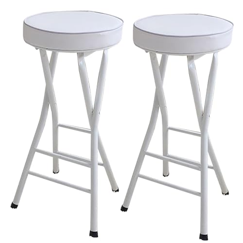 Aioneer Tragbarer Klappstuhl Für Erwachsene, Zusammenklappbarer Hocker Für Küche, Zuhause, Camping, Innen- Und Außenbereich-White-2pcs von Aioneer