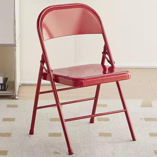 Aioneer Tragbarer Klappstuhl Mit Gepolsterter Sitzfläche Und Gebogener Rückenlehne – Langlebiges, Leichtes Design Für Zuhause, Büro Und Partys – Bequeme Sitzlösung-Rosso von Aioneer