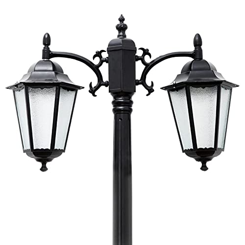 Aioneer Vintage Europäischer Viktorianischer Retro Kreativer Sechskant-Schirm Hochmast-Straßenlaterne Doppelkopf E27 wasserdichte Gartensäulenlampe Externe Landschaftslaterne Reg-Black-Height 308cm Aioneer Vintage Europäischer Viktorianischer Retro Kreativer Sechskant-Schirm Hochmast-Straßenlaterne Doppelkopf E27 wasserdichte Gartensäulenlampe Externe Landschaftslaterne Reg-Black-Height 308cm von Aioneer