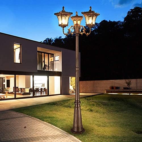 E27 3-Kopf-Außensäulenleuchte, Wasserdicht, Ip65, Amerikanisches Bronzeglas, Hohe Mastlandschaftslaterne, Traditionelle Straßenlaterne, Veranda Für Außengarten, Straßenla-White Light30cm E27 3-Kopf-Außensäulenleuchte, Wasserdicht, Ip65, Amerikanisches Bronzeglas, Hohe Mastlandschaftslaterne, Traditionelle Straßenlaterne, Veranda Für Außengarten, Straßenla-White Light30cm von Aioneer