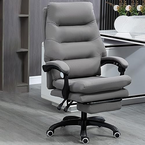 Ergonomischer Bürostuhl Mit Lordosenstütze, Verstellbare Armlehnen Und Rückenlehne, Gaming-Stuhl Für Zuhause Und Büro, Bequemer Schreibtischstuhl, Farbe: Blau, Größe: A-/Grigio-with Foot Rest von Aioneer