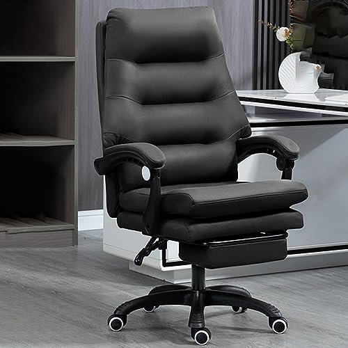 Ergonomischer Bürostuhl Mit Lordosenstütze, Verstellbare Armlehnen Und Rückenlehne, Gaming-Stuhl Für Zuhause Und Büro, Bequemer Schreibtischstuhl, Farbe: Blau, Größe: A-/Nero-with Foot Rest von Aioneer