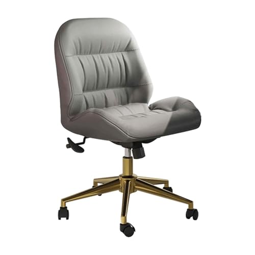 Ergonomischer Weißer Bürostuhl, 360° Drehbarer Schreibtischstuhl Ohne Armlehnen, Höhenverstellbarer Computerstuhl Aus Leder Für Zuhause Und Büro, Perfekt Für Arbeit Und G-Light Grey Ergonomischer Weißer Bürostuhl, 360° Drehbarer Schreibtischstuhl Ohne Armlehnen, Höhenverstellbarer Computerstuhl Aus Leder Für Zuhause Und Büro, Perfekt Für Arbeit Und G-Light Grey von Aioneer