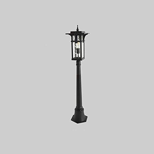 Ip54 Rostschutz Außen Traditionelle Schwarze Garten Rasen Glaspfostenleuchte Europäische Moderne wasserdichte Aluminium Hof Säulenleuchte Straße Park Landschaft Dekorativ-L(Height:119cm) von Aioneer