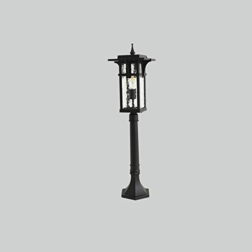 Ip54 Rostschutz Außen Traditionelle Schwarze Garten Rasen Glaspfostenleuchte Europäische Moderne wasserdichte Aluminium Hof Säulenleuchte Straße Park Landschaft Dekorativ-M(Height:89cm) von Aioneer