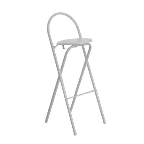 Klappbarer Runder Barhocker, 65 Cm/70 Cm/75 cm, Robuster Küchenstuhl Für Pub & Frühstück, Bistro, Thekensitz, 100 Kg Tragkraft, Stilvolles Schwarzes Design-White-28in/70cm von Aioneer