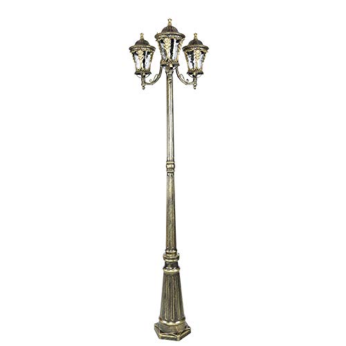 Laternenpfahlleuchten Für Den Außenbereich, Glaslaterne Für Den Innenhof, E27, 3-Flammig, Retro-Stil, Für Den Außenbereich, Straßenlaterne, Hohe Mastsäule, Europäische An-Height 3.1m Laternenpfahlleuchten Für Den Außenbereich, Glaslaterne Für Den Innenhof, E27, 3-Flammig, Retro-Stil, Für Den Außenbereich, Straßenlaterne, Hohe Mastsäule, Europäische An-Height 3.1m von Aioneer