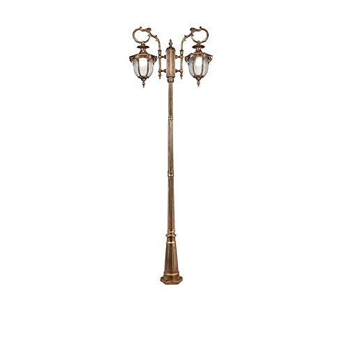 Laternenpfahlleuchten Für Den Außenbereich, Vintage-Hochmast-Gartenstraßen-Glaspfostenleuchte E27 2-Flammig Europäischer Außenbereich Ip54 Wasserdicht Messing Metall Alum-Height 3m Laternenpfahlleuchten Für Den Außenbereich, Vintage-Hochmast-Gartenstraßen-Glaspfostenleuchte E27 2-Flammig Europäischer Außenbereich Ip54 Wasserdicht Messing Metall Alum-Height 3m von Aioneer