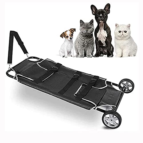 Tiertrage, Tiertransportwagen, Transporttrage Für Hunde Und Andere Tiere, Tiertrage Mit Sicherheitsgurt Und Rädern, Max 250Lbs Tiertrage, Tiertransportwagen, Transporttrage Für Hunde Und Andere Tiere, Tiertrage Mit Sicherheitsgurt Und Rädern, Max 250Lbs von Aioneer