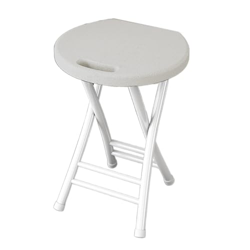 Tragbarer, 48 cm Großer, Zusammenklappbarer Barhocker, Leichter Thekenstuhl Aus Kunststoff Ohne Rückenlehne, Frühstückssitz Mit Fußstütze Und Griff – Ideal Für Die Küche,-Bianco-19(48cm) von Aioneer