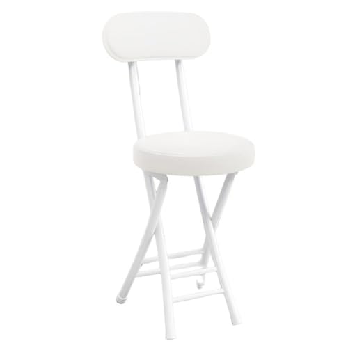 Tragbarer, Zusammenklappbarer Barhocker Mit Gepolsterter Sitzfläche Für Küche, Frühstück, Picknick, Gartenparty, Leichter Und Bequemer Zusammenklappbarer Stuhl-White-One Size von Aioneer
