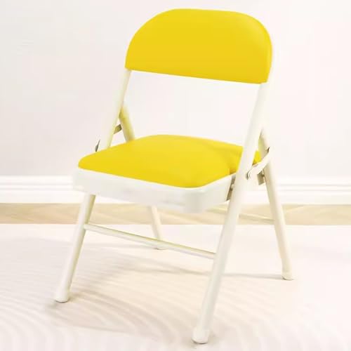 Tragbarer Klappstuhl, Mehrfarbiger Gepolsterter Klappstuhl Mit Metallrahmen, Leicht Und Langlebig Für Den Innen- Und Außenbereich – Perfekt Für Das Home Office-White+Yellow Tragbarer Klappstuhl, Mehrfarbiger Gepolsterter Klappstuhl Mit Metallrahmen, Leicht Und Langlebig Für Den Innen- Und Außenbereich – Perfekt Für Das Home Office-White+Yellow von Aioneer